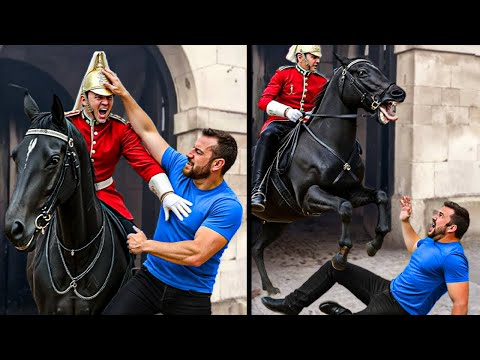 When Dumb Tourists TEST Royal Guards Horses And Instantly Regret It!