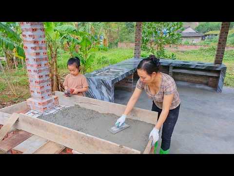 Add More Border Tiles To The Kitchen Countertop, Build A Wood-Burning Stove And Grill.