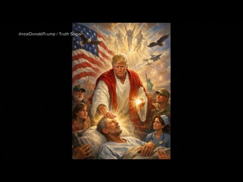 Trump supporters respond after he posts a picture depicting him as a Jesus-like figure