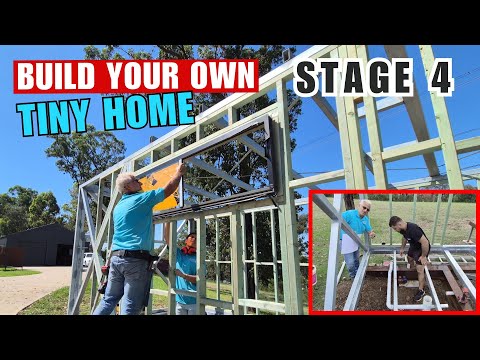 Build Your Dream Tiny Home from Scratch Series! 'Stage 4' DIY, Timber, Plumbing, Windows & Door!