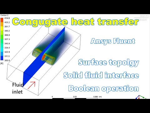 ANSYS Fluent: Conjugate Heat Transfer,  Boolean operation|, Interface, and Surface Topology