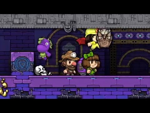 Spelunky 2 - Three Player Co-Op 🍆 run to 7-99! (Solanum Celeritas!)