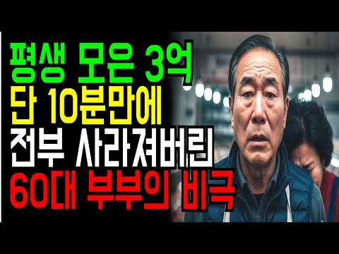 평생 모은 전재산 3억, 단 10분 만에 증발60대 부부를 무너뜨린 휴대폰 사기 [노후자금사연]ㅣ시니어사연 노후사연 인생사연 삶의 지혜 노후생활 오디오북 이야기 사연