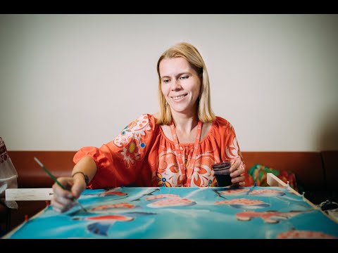 Урок по росписи по ткани в технике холодный батик