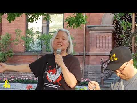 六四35週年於香港經貿辦外唱榮光 Protest at HKETO and sing Glory to HK on the 35th year of June 4 Tiananmen