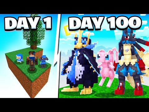 I Spent 100 Days in SKYBLOCK Minecraft Pokémon vs My RIVAL! (Duos Cobblemon)