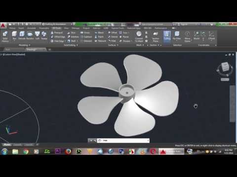 AutoCAD 3D Fan, Basic Beginner Training, 3D modeling