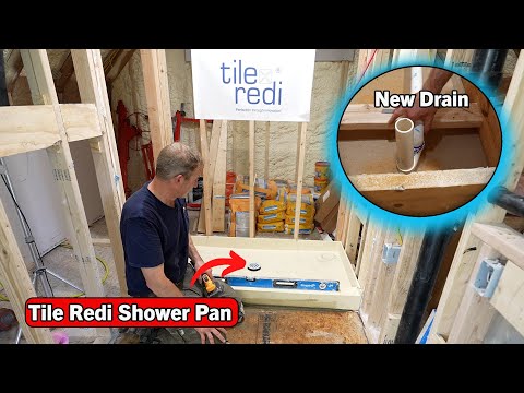 Tile Redi Shower Pan Installation | How to Move a Shower Drain