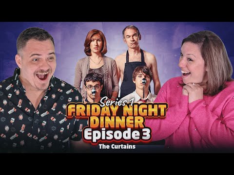 GRANDMA COMES TO DINNER… AND IT’S CURTAINS FOR CALM 😳 | Americans React to Friday Night Dinner S1E3