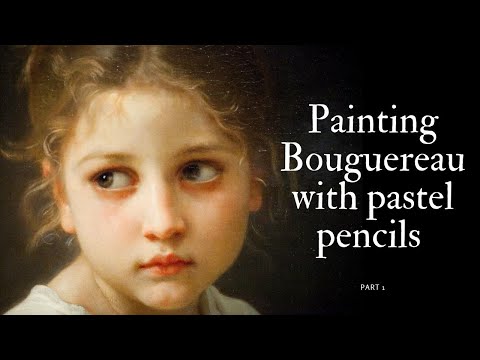 Painting Bouguereau with pastel pencils (part 1)