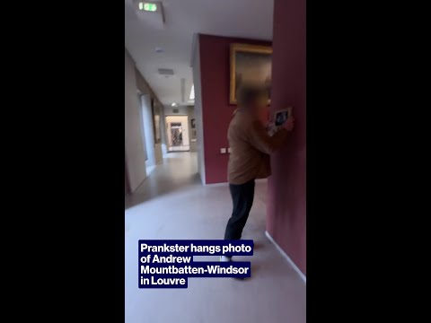 Prankster hangs photo of Andrew Mountbatten-Windsor in Louvre
