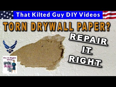 ⭐ Repair Damaged & Torn Drywall Paper BEFORE YOU MUD IT in 2022!