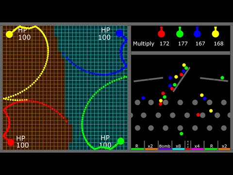 Tag Wars of Multiply or Release or Bomb #marblerace #marblerun #algodoo