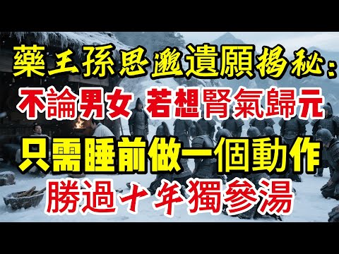 藥王孫思邈遺願揭秘：不論男女，若想腎氣歸元，只需睡前做一個動作，勝過十年獨參湯|養生|健康人生|老年健康|打坐冥想|道家|佛教 |修心修行|禪悟人生 |南無阿彌陀佛|談佛道安