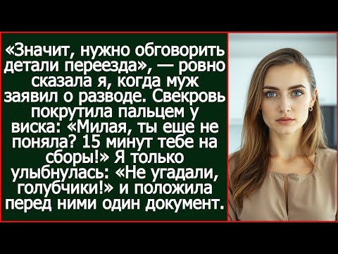 Значит, нужно обговорить детали переезда. Ровно сказала я, когда муж заявил о разводе.