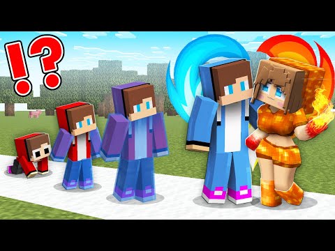 WATER JJ LIFE CYCLE! JJ and Mikey ELEMENTAL EVOLUTION in Minecraft - Maizen