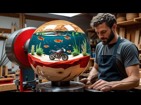 Don't Miss, Watch Now: The Best Miniature Fossil Ball EVER Made From Epoxy Glue And Wood!