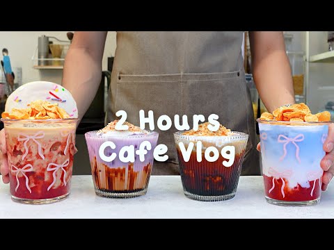 💖지치고 힘들 땐 음료 ASMR로 힐링해요/주중의 여유로움/2시간 모음🍫2 Hours Vlog/Cafe Vlog/ASMR/Tasty Coffee