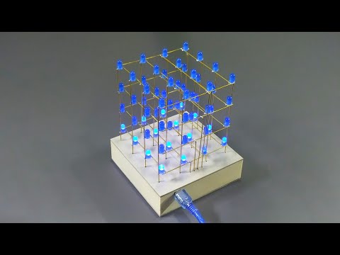 4×4×4 LED Cube Light Using Arduino nano | Electronic Project