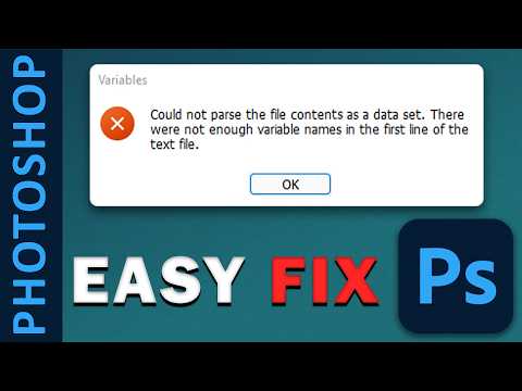 Could not parse the file contents as a data set Fix - photoshop
