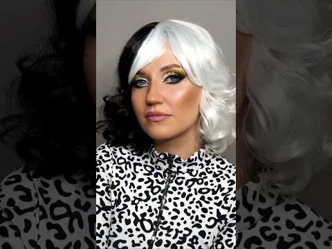 Макияж на хэллоуин в стиле Круэллы. Зачем нужна подложка в макияже глаз. #makeup #туториал #хэллоуин