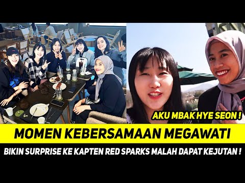 MEGAWATI AJARI YEOM HYE SEON BAHASA INDONESIA😄MOMEN BERI KEJUTAN KE KAPTEN RED SPARKS TAPI MALAH ..