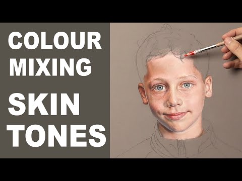 Pastel Portrait Tutorial ~ What colours to use for skin tones. Pastel Portrait of a boy