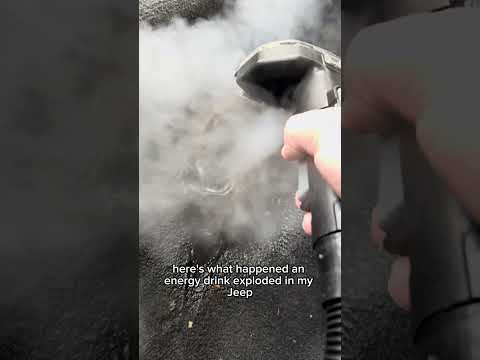Is this the most disgusting sticky soda can explosion ever? 🤢😱 #steamcleaning #detailing