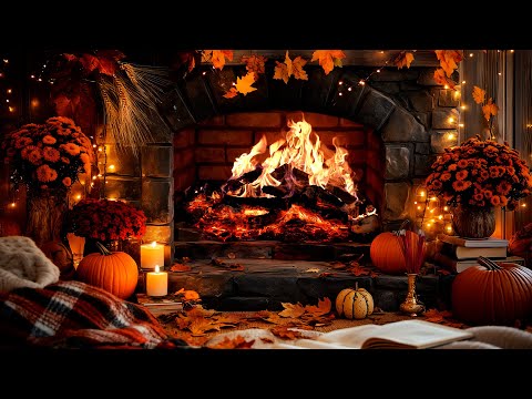 🍂 Calm Autumn Fireplace 🔥 Peaceful Crackles & Warm Fall Mood for Relaxation
