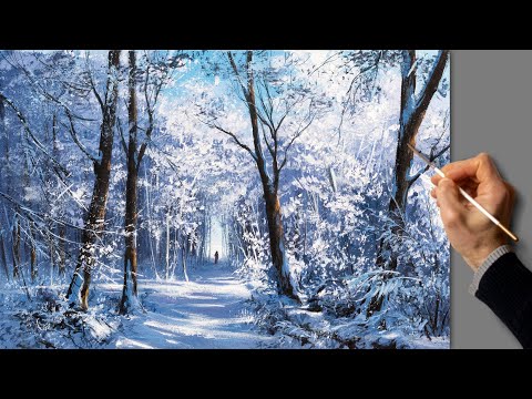 ❄️ Winter Forest ❄️ Acrylic Landscape Painting / Art & Music | Zeichnung Kunst Malerei Natur