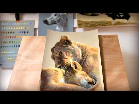 Pastel Pencil Drawing Techniques for Lions, Wildlife Art Tutorials - Emily Rose