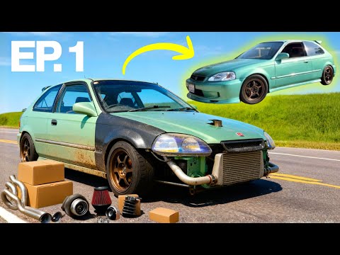 Restoring An Abandoned BIG TURBO Civic On A Budget! EP. 1