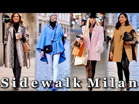 Milan Winter Night Street Style Fashion 2025 | Chic & Stylish Night Outfit Inspiration 👒🧣🧥👠🇮🇹