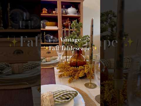 A vintage inspired Fall tablescape that is perfect for the holidays✨🍁 #falltablescape #vintage #diy