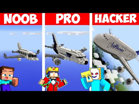 Minecraft NOOB vs PRO vs HACKER: RIESEN FLUGZEUG BAU CHALLENGE ⛏