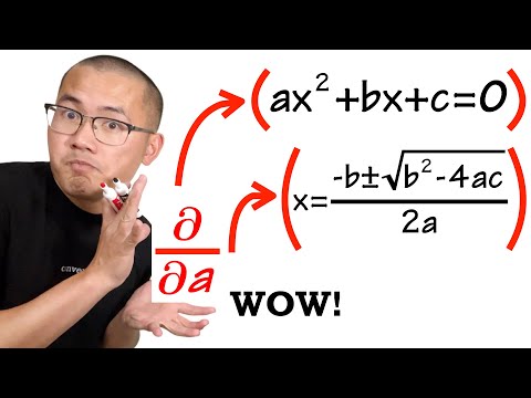 I differentiated the quadratic formula