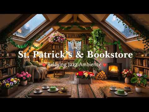 🍀 St. Patrick’s Day Jazz at a Cozy Bookstore Cafe ☕ Relaxing Jazz Ambience for Reading, Working