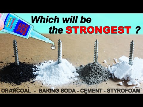3 Experiment Comparing The Strength: Baking Soda, Cement, Charcoal, Styrofoam