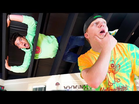 SNEAKING into Unspeakable's Warehouse! For 24 Hours Challenge