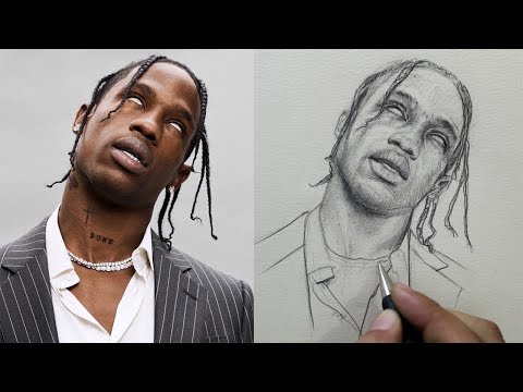 From Sketch to Stardom: Drawing Travis Scott Loomis Style step by step