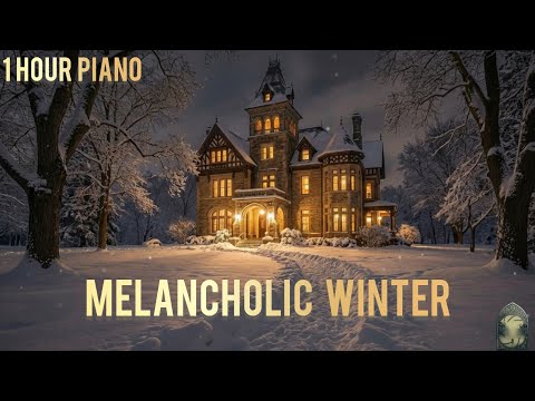 Winter Night at the Manor - Melancholic Piano, Light Snow & Wind [1 Hour]