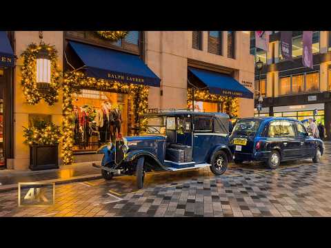 [4K] A Christmas Walk Through Mayfair | Mount Street to New Bond Street - London 🎄🎁