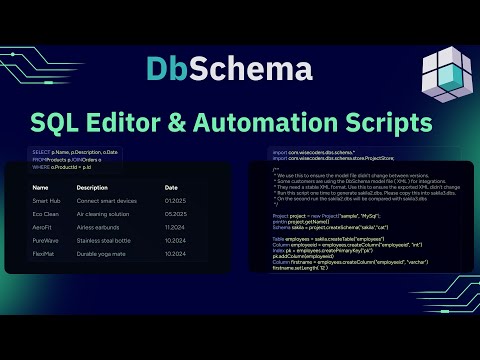 SQL Editor Tutorial & Automation Scripts with DbSchema