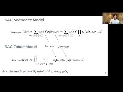 Retrieval-Augmented Generation for Knowledge-Intensive NLP Tasks, with Patrick Lewis, Facebook AI