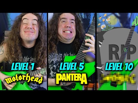 10 Levels Of Iconic METAL Solos Pt.2 (From NOOB To IMPOSSIBLE) w/ Tabs!