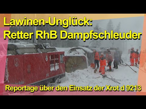 Lawinen-Einsatz der RhB Xrot d 9213