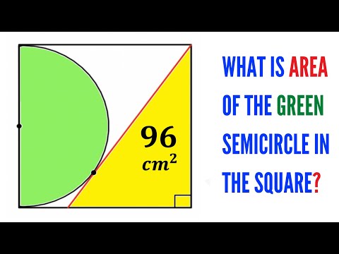Can you find the area of the Green semicircle? | (Important Math skills explained) | #math #maths