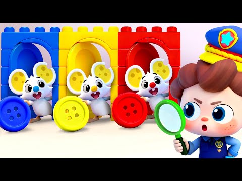 Police Chase Color Buttons | Under a Button | Nursery Rhymes &amp; Kids Songs | BabyBus