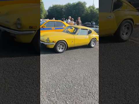 Triumph GT6 coupe with Wolfrace Slotmag Alloy Wheels Humber Bridge Classic Car night