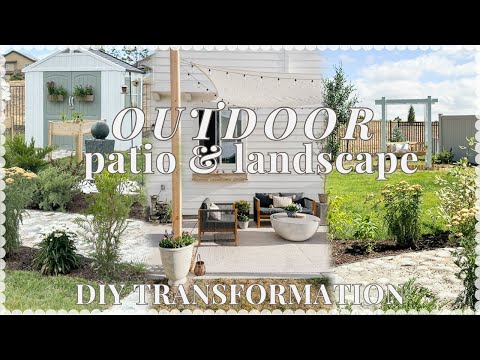 BUDGET BACKYARD MAKEOVER 🪴 DIY landscaping, garden beds, cobblestone path, DIY shade + 50k GIVEAWAY!